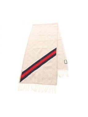 Gucci Muffler GG Pattern Wool B Scarf